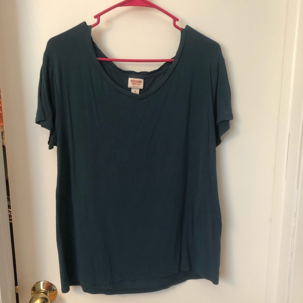 Green V Neck Tee